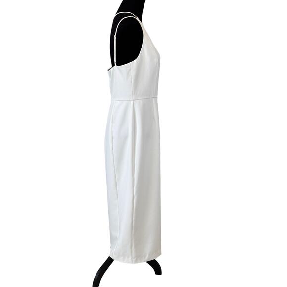 NEW WAYF Anthropologie The Lenore One Shoulder Column Slit Party Dress Size L - Picture 4 of 9